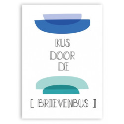 Wenskaart Kus door de brievenbus