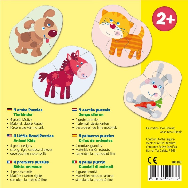 4 Eerste Puzzels Jonge dieren 2pcs 4 Eerste Puzzels Jonge dieren 2pcs