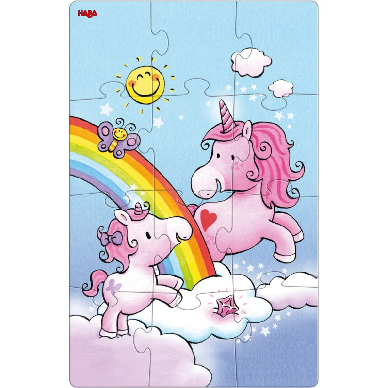 Puzzels - Eenhoorn Flonkerglans - Rosalie & Friends 12pcs Puzzels - Eenhoorn Flonkerglans - Rosalie & Friends 12pcs