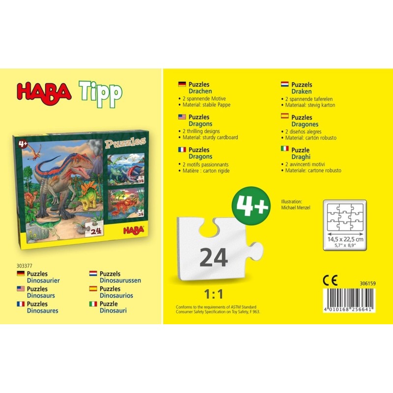 Puzzels Draken 24pcs set 2-delig