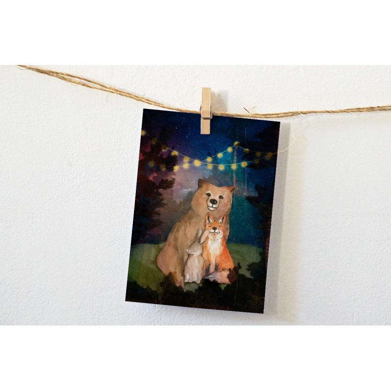 Ansichtkaart Knuffelende Dieren