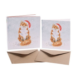 Kerstkaarten Festive Fox Set 8-delig