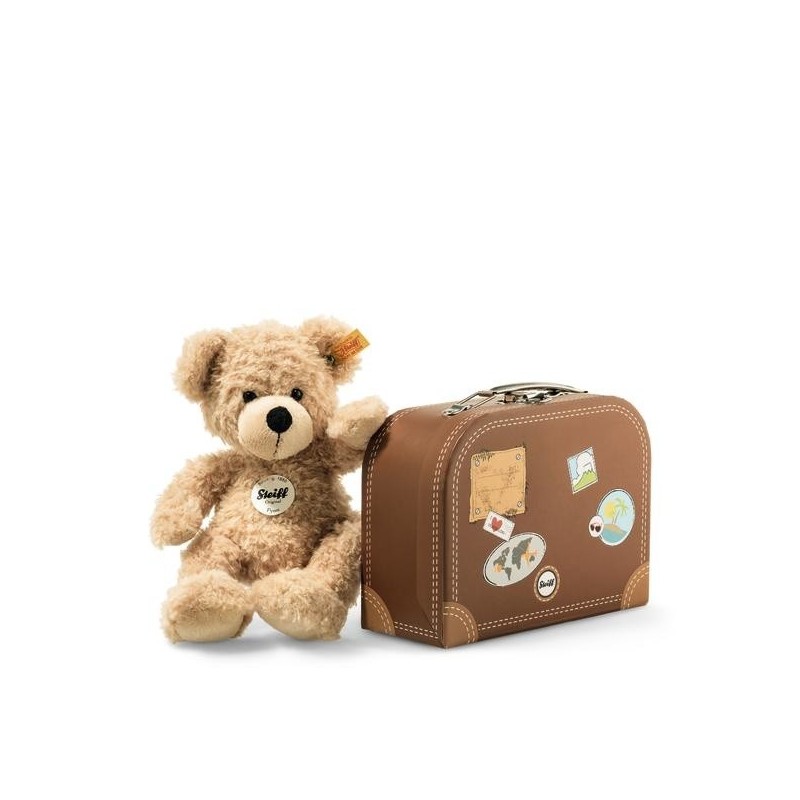 Knuffel Fynn Teddybeer in Koffer 28cm Knuffel Fynn Teddybeer in Koffer 28cm