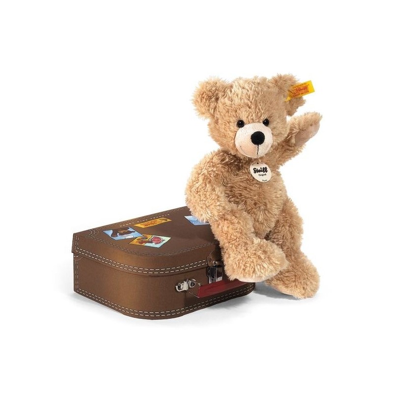 Knuffel Fynn Teddybeer in Koffer 28cm Knuffel Fynn Teddybeer in Koffer 28cm