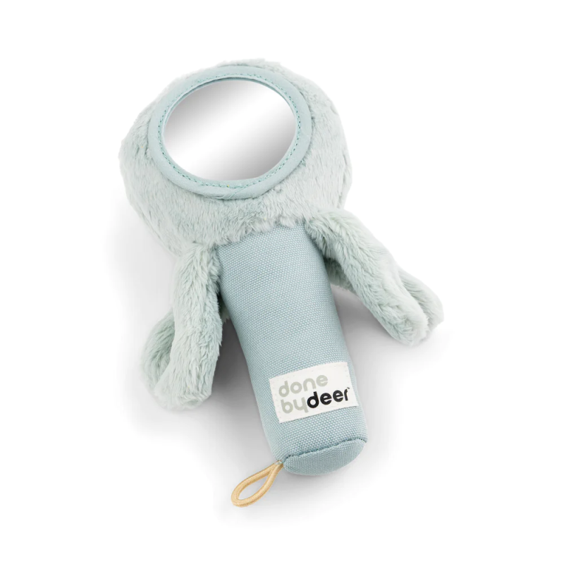 Rammelaar en Activiteitenknuffel Spiegel Jelly Blue