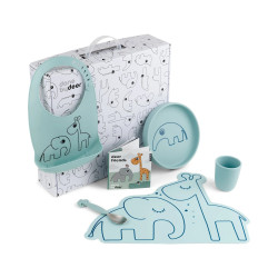 Kinderservies Cadeauset Siliconen Blue