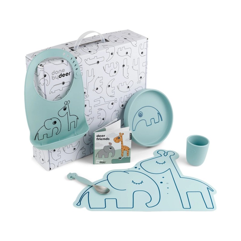 Kinderservies Cadeauset Siliconen Blue