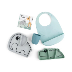 Kinderservies Stick&Stay Cadeauset Blue mix Kinderservies Stick&Stay Cadeauset Blue mix