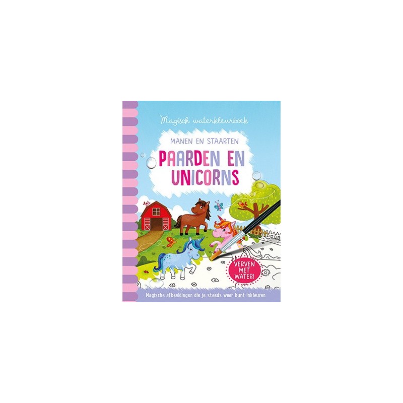 Magisch waterkleurboek Paarden en Unicorns