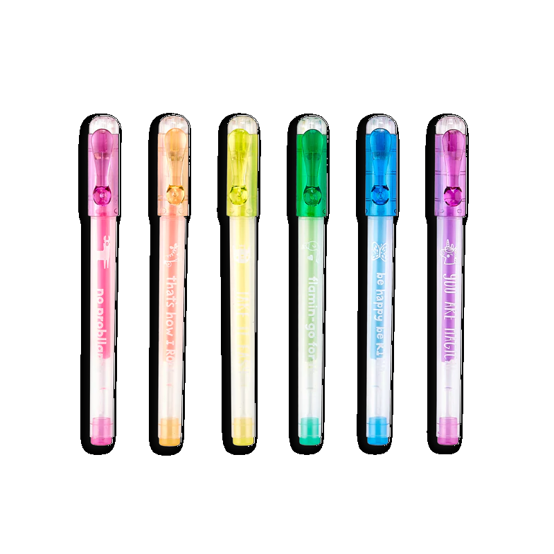 Mini Gel Pennen Funtastic Friends set 6-delig Mini Gel Pennen Funtastic Friends set 6-delig