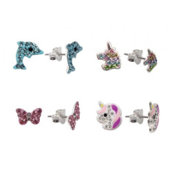 Oorsteker Zilver met Strass Steentjes Best Girls