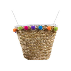 Schoudertas met Pompons Natuur
