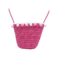 Schoudertas met Roze Pompons Roze