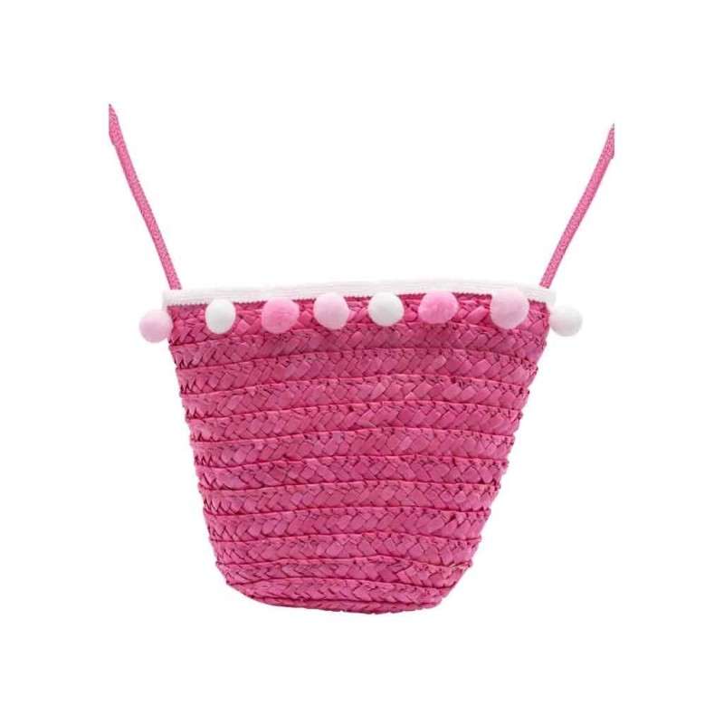 Schoudertas met Roze Pompons Roze