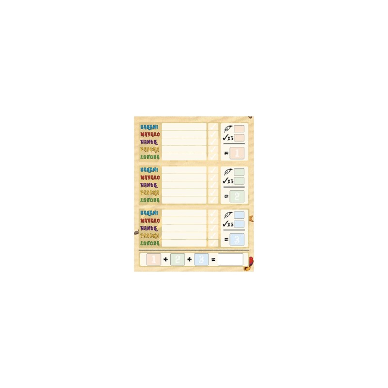 Scoreblokken Samoa Set 3-delig Kaartspel Scoreblokken Samoa Set 3-delig Kaartspel