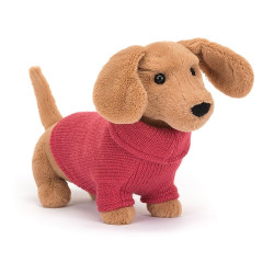 Knuffel Sweater Sausage Dog Pink