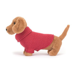 Knuffel Sweater Sausage Dog Pink