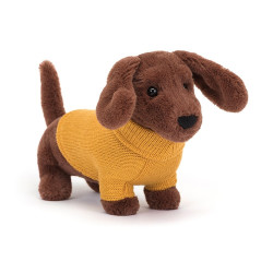 Knuffel Sweater Sausage Dog Yellow