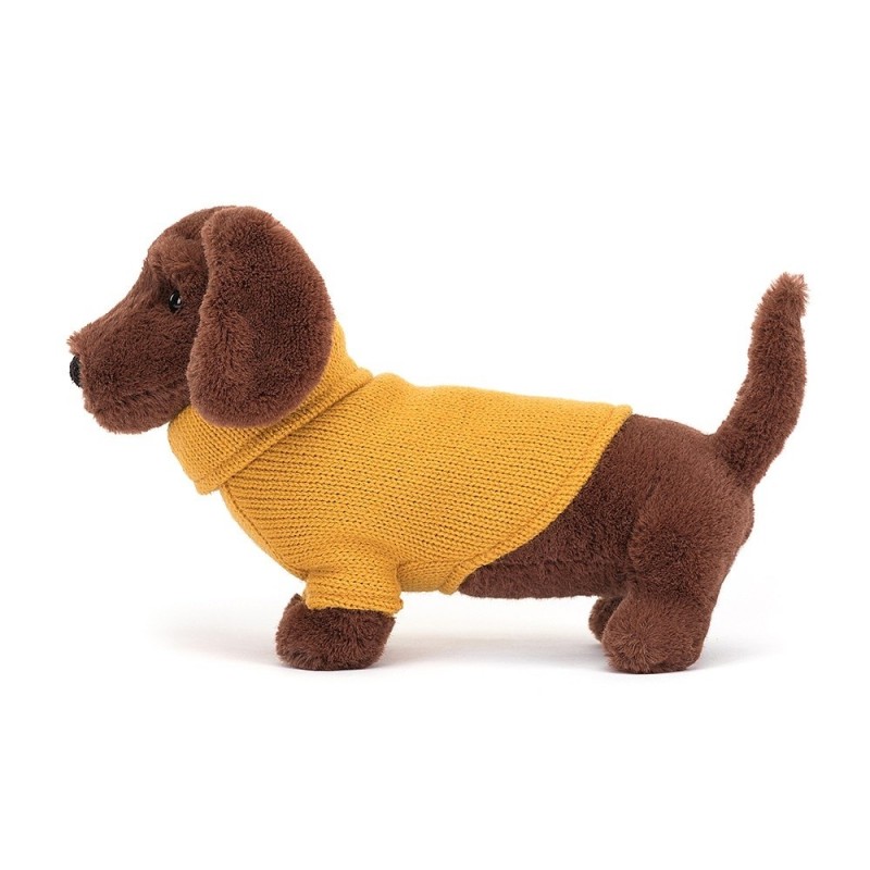Knuffel Sweater Sausage Dog Yellow