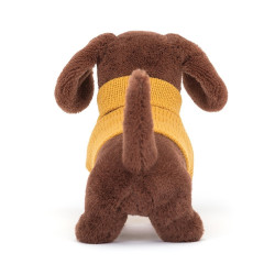 Knuffel Sweater Sausage Dog Yellow