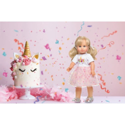 Poppenkleding Jurk Eenhoorn size 28-35cm