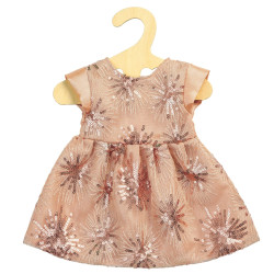 Poppenkleding Glitterjurk Goud size 28-35cm