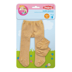 Poppenkleding Panty met Sokken Goud size 28-35cm