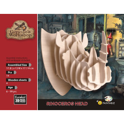 3D Hout Model Gepetto´s Rinoceros Head