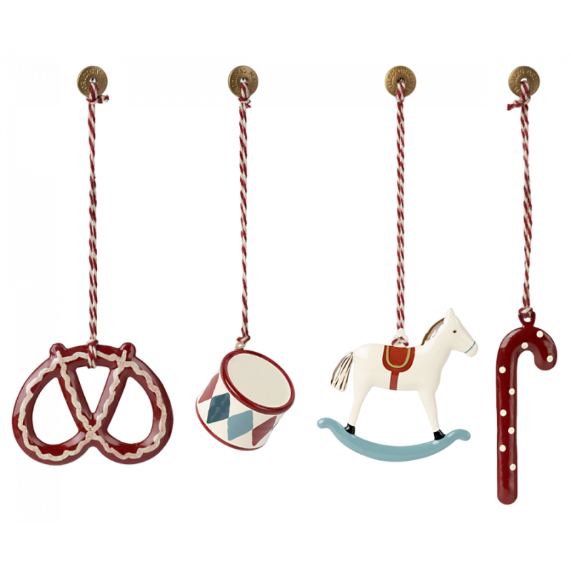 Metalen Ornamenten Peter's Christmas set 4-delig