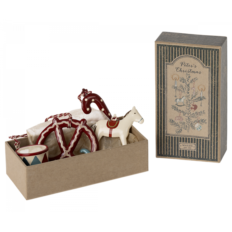 Metalen Ornamenten Peter's Christmas set 4-delig