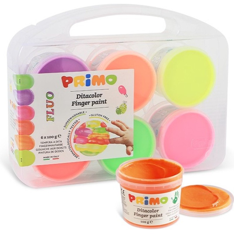 Vingerverf Fluor 6 Potjes (6x100g)