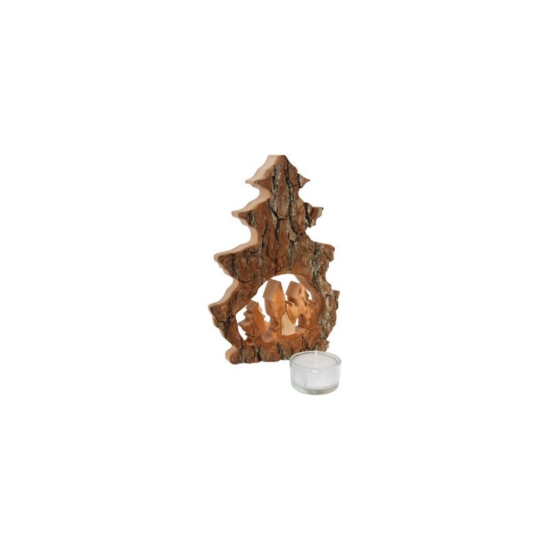 Boomschors Waxinelichtje Deco Kerst Hout Boomschors Waxinelichtje Deco Kerst Hout